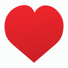 Illustration of a simple red heart shape, a symbol of love, affection, and romantic relationships
