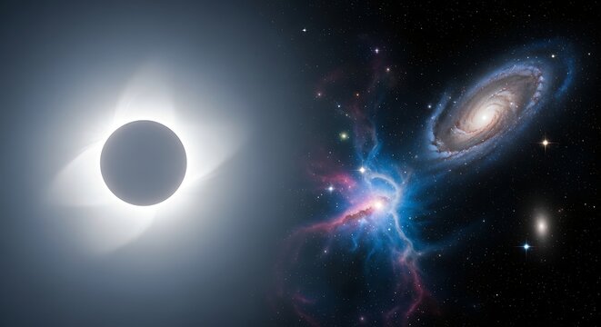 Cosmic Eclipse and Galaxy Collision.