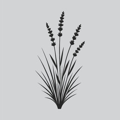 Fototapeta premium Lavender Flower Silhouette Digital Art