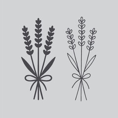 Handcrafted Lavender Silhouette Cut File