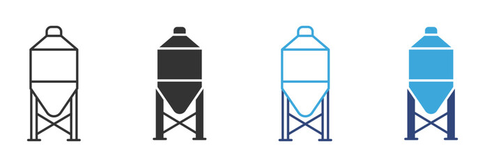 silo cement concrete  icon set, vector illustration © Habiba Anika