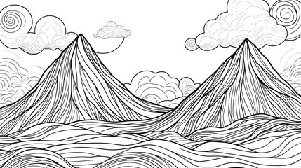 Abstract mountain landscape illustration