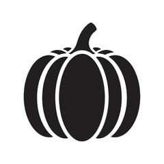 Classic Black Pumpkin Silhouette Icon for Autumn Harvest and Halloween