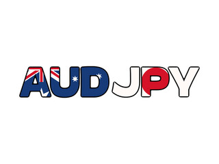 オーストラリアドル円のシンプルな国旗模様の通貨ペアイラスト