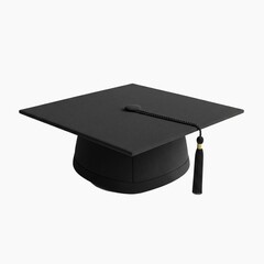 Graduation cap isolated on white background symbolizing academic achievement award