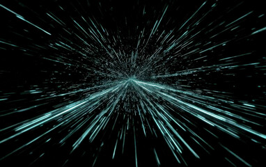 A burst of glowing lines creating a dynamic and futuristic visual effect