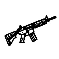 Rifle Black and White Vector Icon
