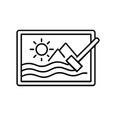 Line icon sand art vector on a white background
Vector icon on a white background