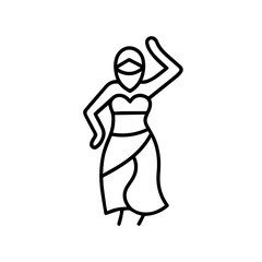 Obraz premium Line icon belly dance vector on a white background Vector icon on a white background