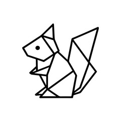 Line icon origami squirrel vector on a white background
Vector icon on a white background