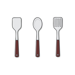 Three spatula icon set is perfect for your cooking themed designs.