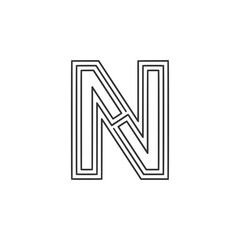 Modern Letter N Logo Design | Stylish Alphabet N Vector Branding
