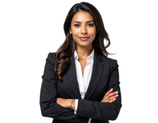 beautiful businesswoman isolated on white or transparent png