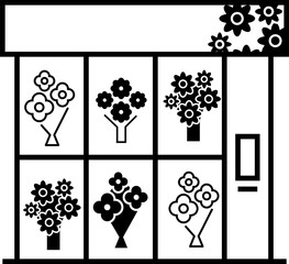 Flower machine icon, bouquetomat vending machine icon, vector illustration