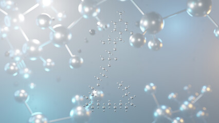 brincidofovir molecular structure, 3d model molecule, antiviral medication structural chemical formula view from a microscope