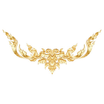 golden thai art ornament