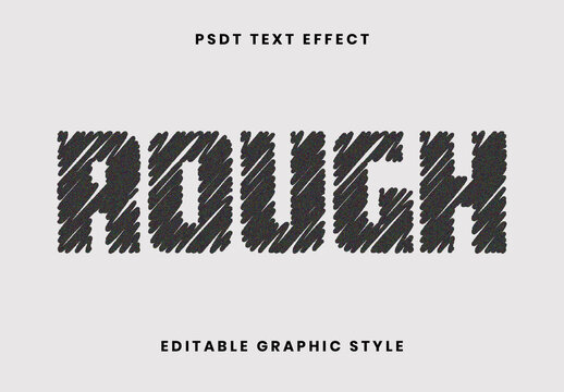 Black Charcoal Grain Sketch Text Effect Scratch Bold Font