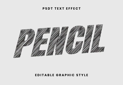 Black Hand-Drawn Pencil Sketch Text Effect Bold Font