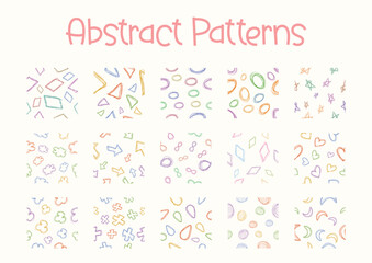Seamless pattern design shape abstract doodle background illustration for digital and print

