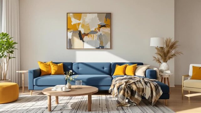 Modern Living Room Interior Design with Stylish Furniture and Decor Elements