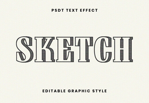 White Crosshatch Shading Sketch Text Effect 3D Bold Font