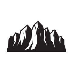 Obraz premium Stylized Black and White Mountain Range Silhouette Vector Graphic