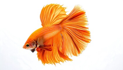 Orange fish with flowing fins