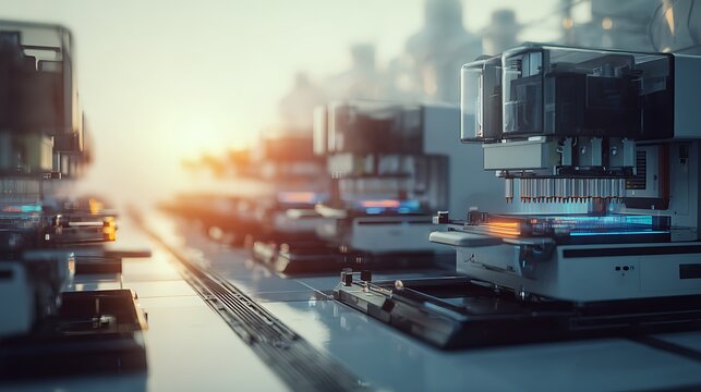 Automated laboratory equipment for pharmaceutical research and development in a modern lab setting