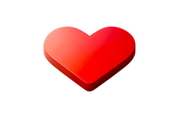 Fototapeta premium Minimalist red heart icon symbolizing love romance and affection flat design graphic isolated on transparent background