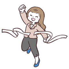 ゴールする女子のイラスト