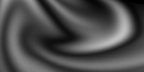 Black white smooth gradient background with grainy monochrome noise texture, wide abstract background wallpaper cover digital layout