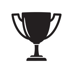 Minimalist Trophy Cup Silhouette Icon in a Flat Vector Style