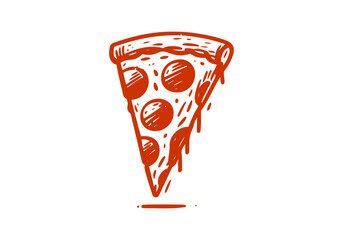Slice of pizza hand drawn sketch vector illustration