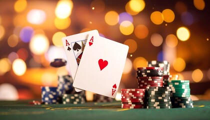 Pair of Aces on a casino table