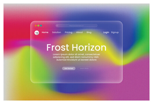 Website Design Frost Horizon Landing Page Template UI UX Interface Modern Creative Home Solution Pricing About Blog