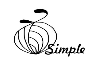 Minimalist Logo – Hand-Drawn Onion with Leaves and Cursive Text “Simple”