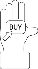 palm icon and buy button icon with black background