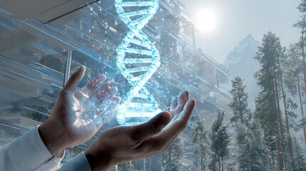 Dna research genetic engineering future science technology innovation healthcare medicine development concept