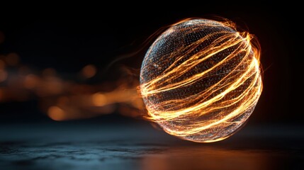 Vibrant photo of a glowing orb with streaks of light