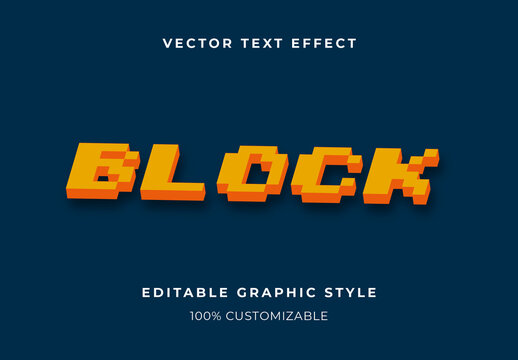 Orange Isometric 3D Cube Font Text Effect