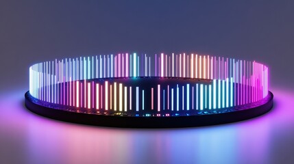 Colorful Sound Wave Visualization with Vibrant Neon Lights Display