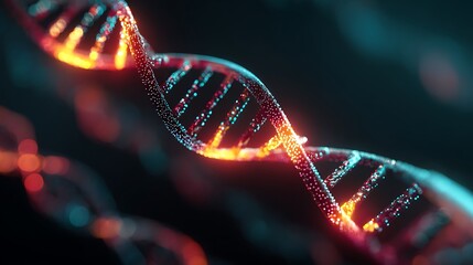 Dna structure helix strand genetic code biology science medical research molecule biotechnology gene 3d render