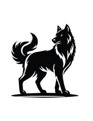 vector illustration of a black fox