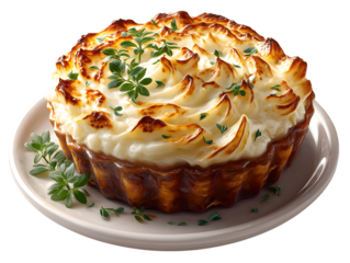 Savory Shepherd’s Pie with Creamy Topping and Fresh Herbs