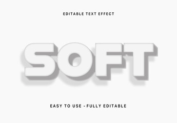 White Soft Ambient Occlusion Deep Shadow Text Effect 3D Font