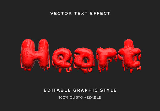 Red Fresh Glossy Blood Text Effect Creepy 3D Font