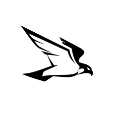Obraz premium Modern Falcon Logo - Stylish Flying Hawk Bird Logo Vector 