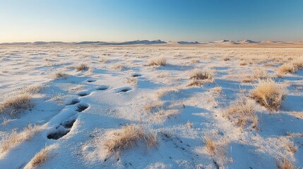 Snowy plains at dawn