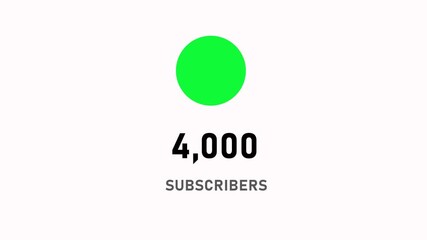 Animation 4000 subscribers count YouTube channel celebration with confetti ,Social media Quick count of subscribers to 4k . Counting Up to 4k subscribers For social media updates on Alpha channel 4k