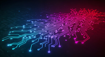 Futuristic glowing circuit board illustration